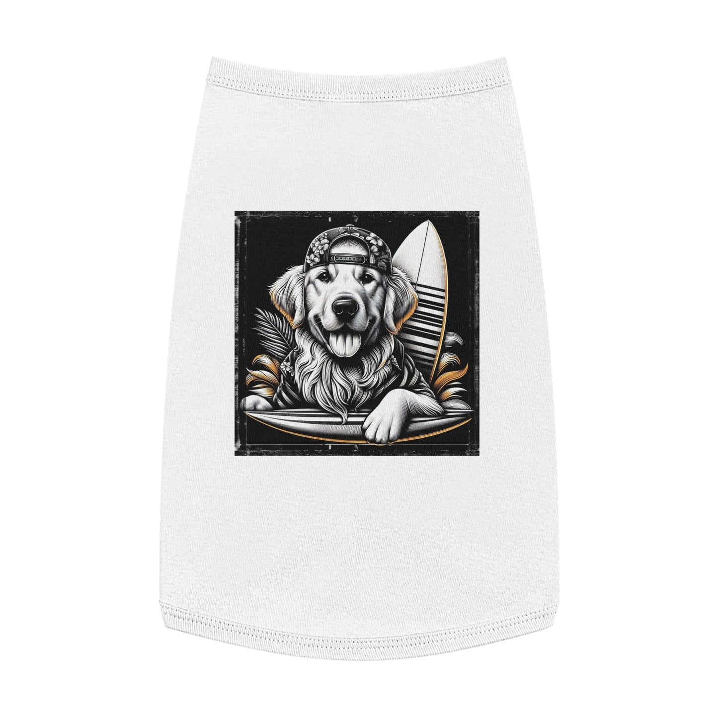 Golden Retriever pet tank top Pets Printify L White 