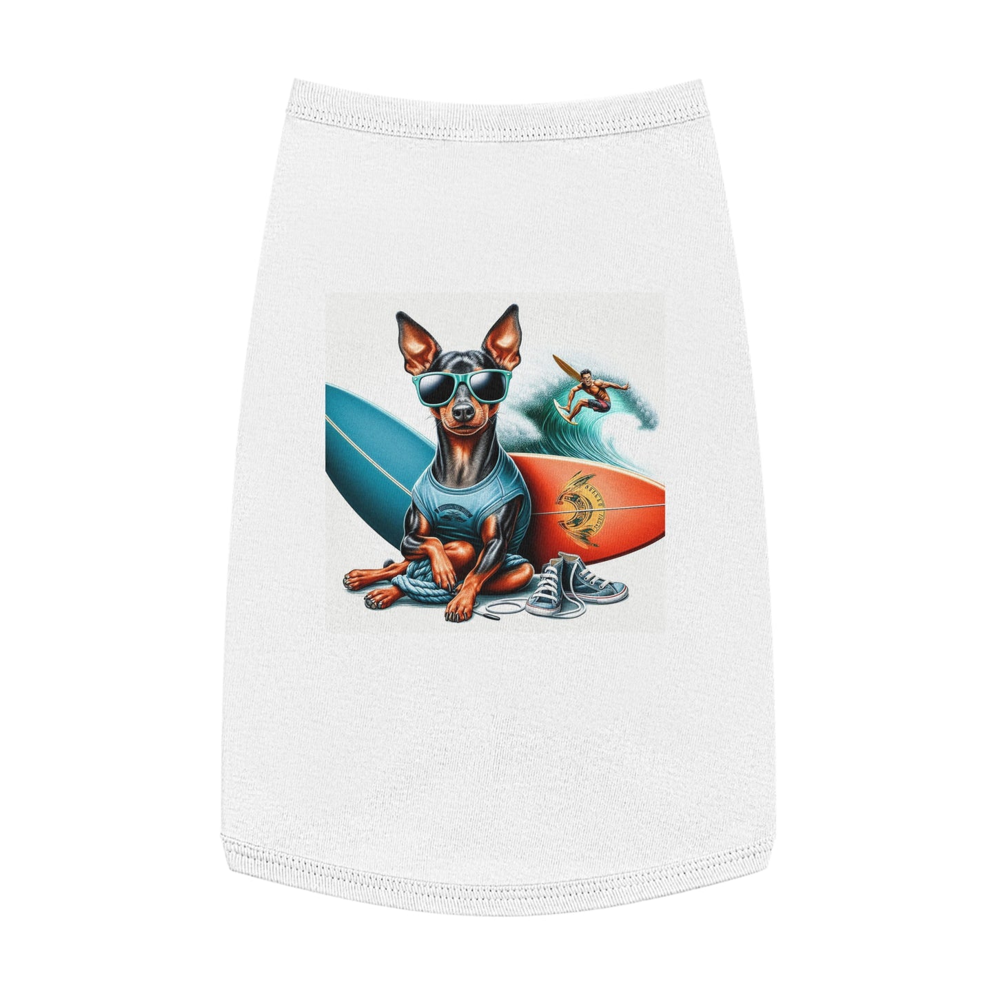 Dog Tank Top - Min Pin Tank Tops Pets Printify L White 