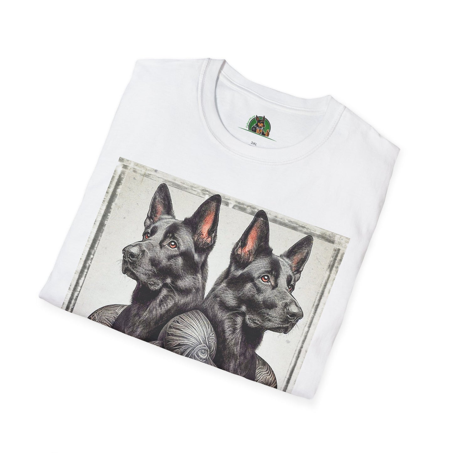 German Shepherd two trainers shirt T-Shirt Printify