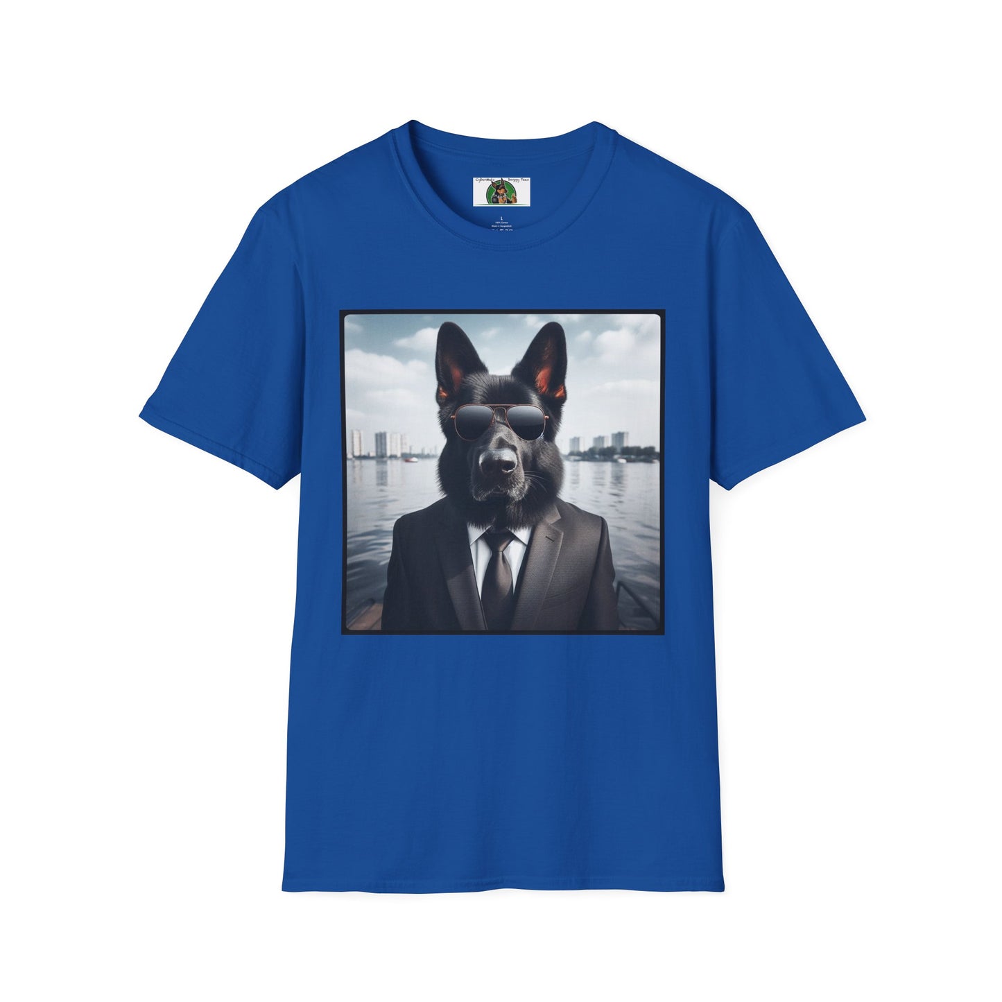 German Shepherd Agent Dog Single Image of Dog Unisex Softstyle T-Shirt T-Shirt Printify S Royal