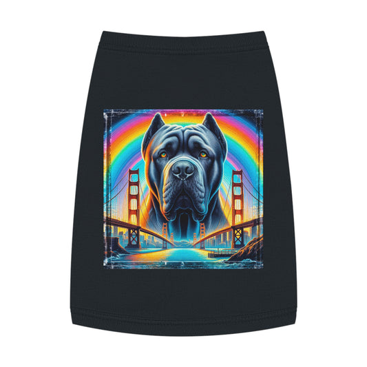 Pet Tank Top Cane Corso Double Rainbow Bridge Pets Printify M Black