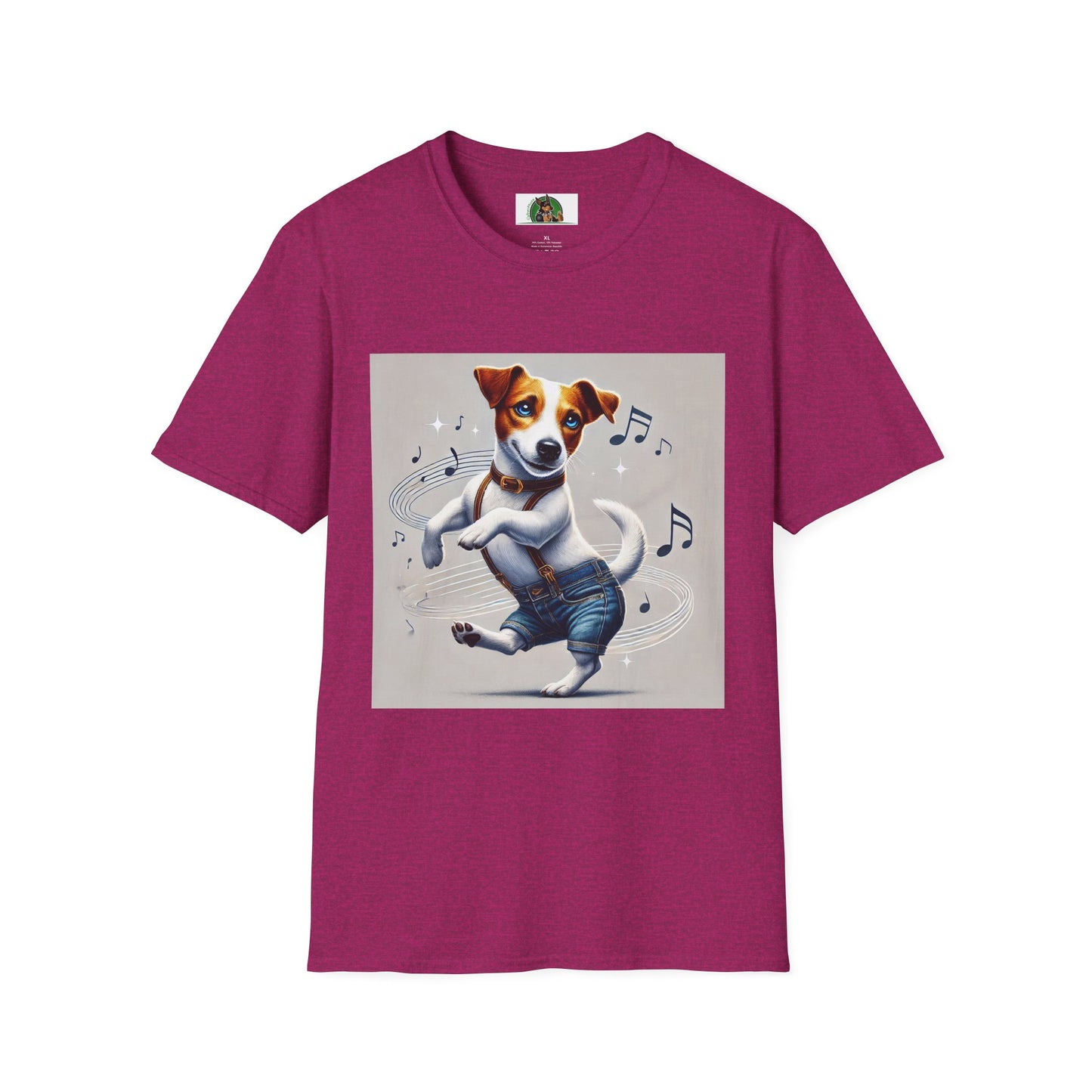 Dancing Jack Russell Tee T-Shirt Printify S Antique Heliconia