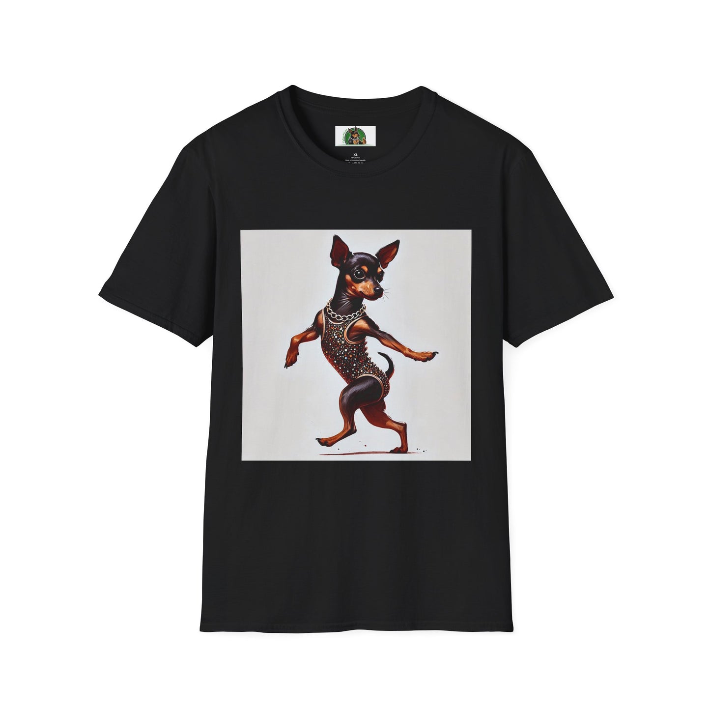 Dancing Min Pin T-Shirt T-Shirt Printify XS Black