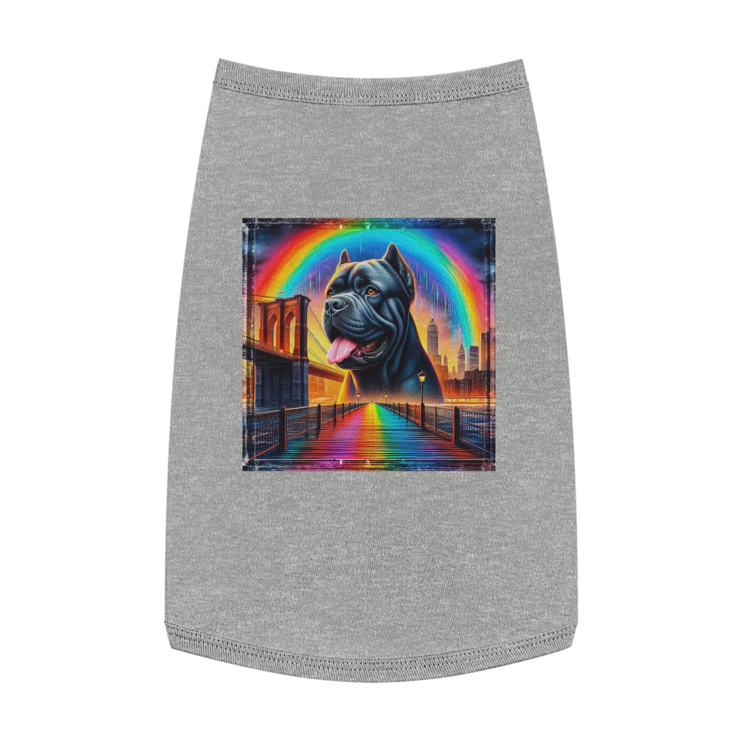 Pet Tank Top Cane Corso Rainbow Background Pets Printify L Heather 