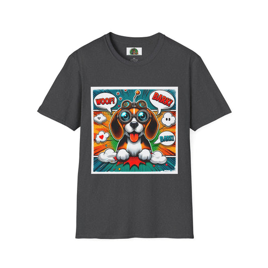 Wacky Beagle Cartoon Pop Art Dog T-Shirt Printify XS Dark Heather 