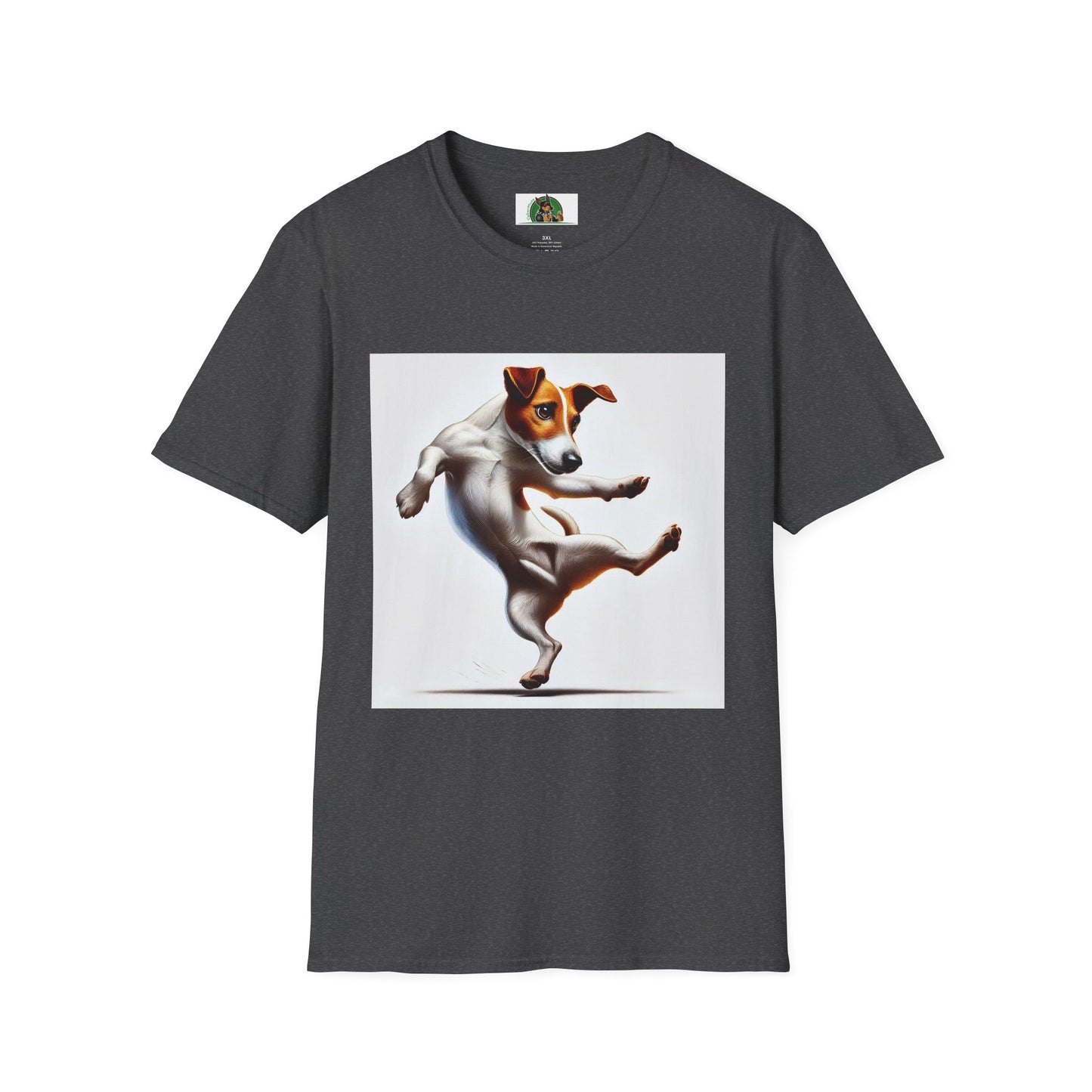 Dancing Jack Russell Tee T-Shirt Printify XS Dark Heather