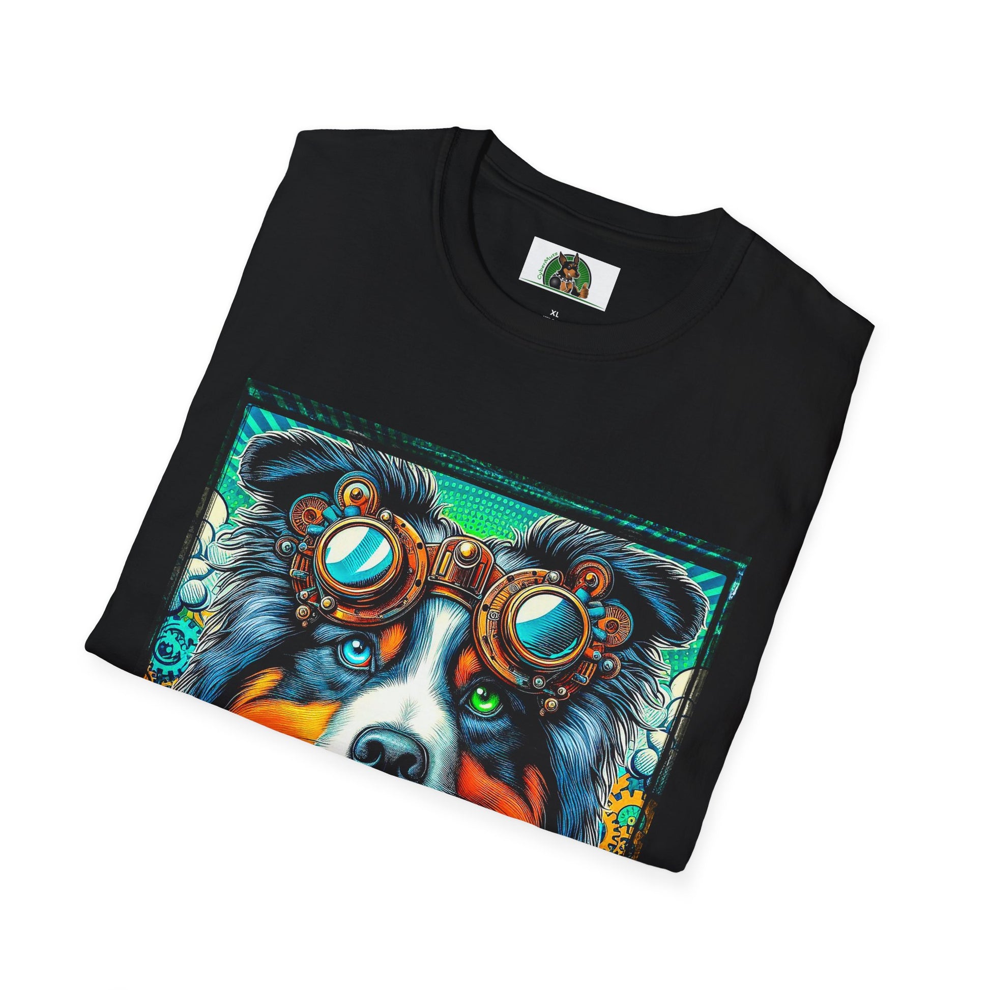 Australian Shepherd Bright Steampunk Dog T-Shirt Printify