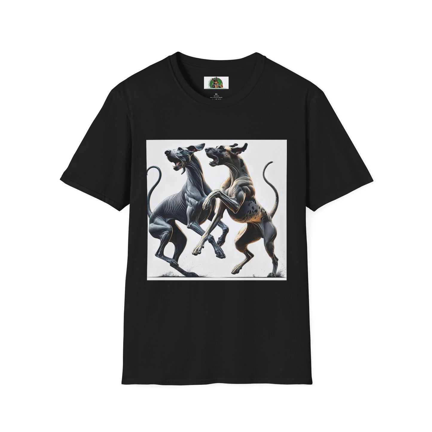 Dancing Great Danes T-Shirt T-Shirt Printify XS Black