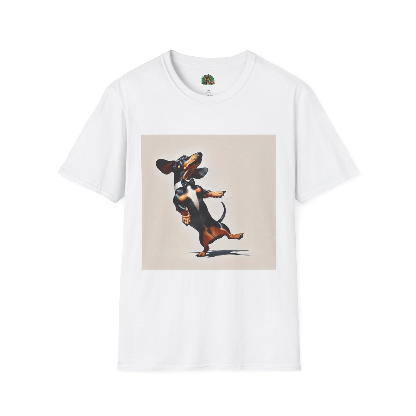 Dachshund Dancing Dog T-Shirt - Fun and Playful Unisex Tee T-Shirt Printify XS White