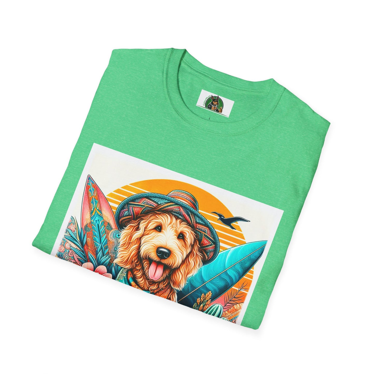 Golden Doodle blue waves shirt