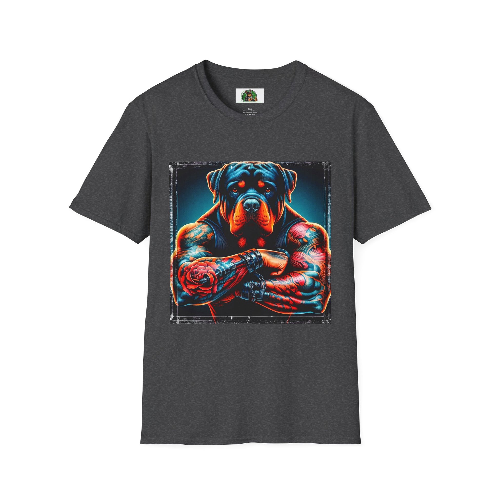 Rottweiler big muscles shirt T-Shirt Printify XS Dark Heather