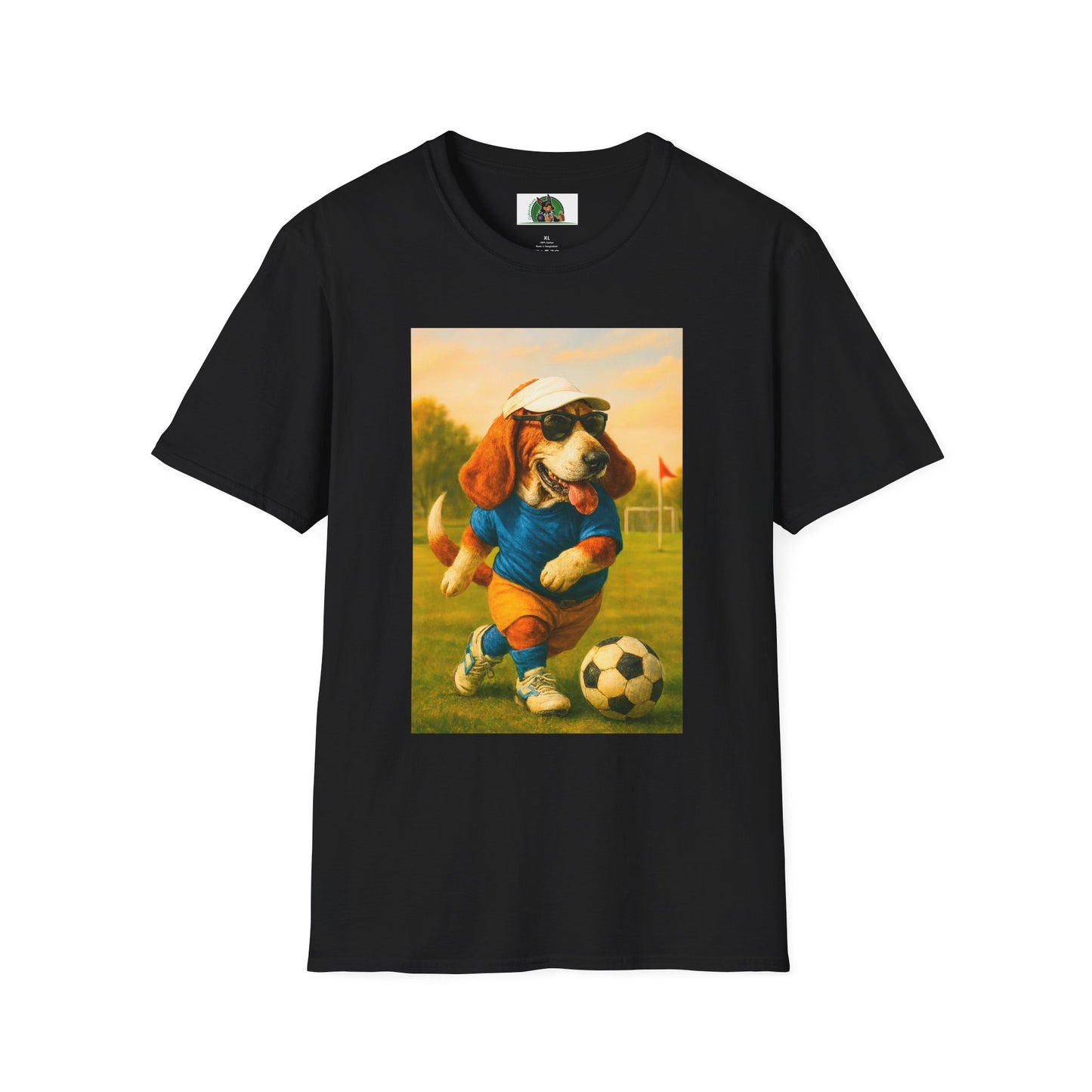 Sports Soccer Bassett Hound T-Shirt T-Shirt Printify Black XS