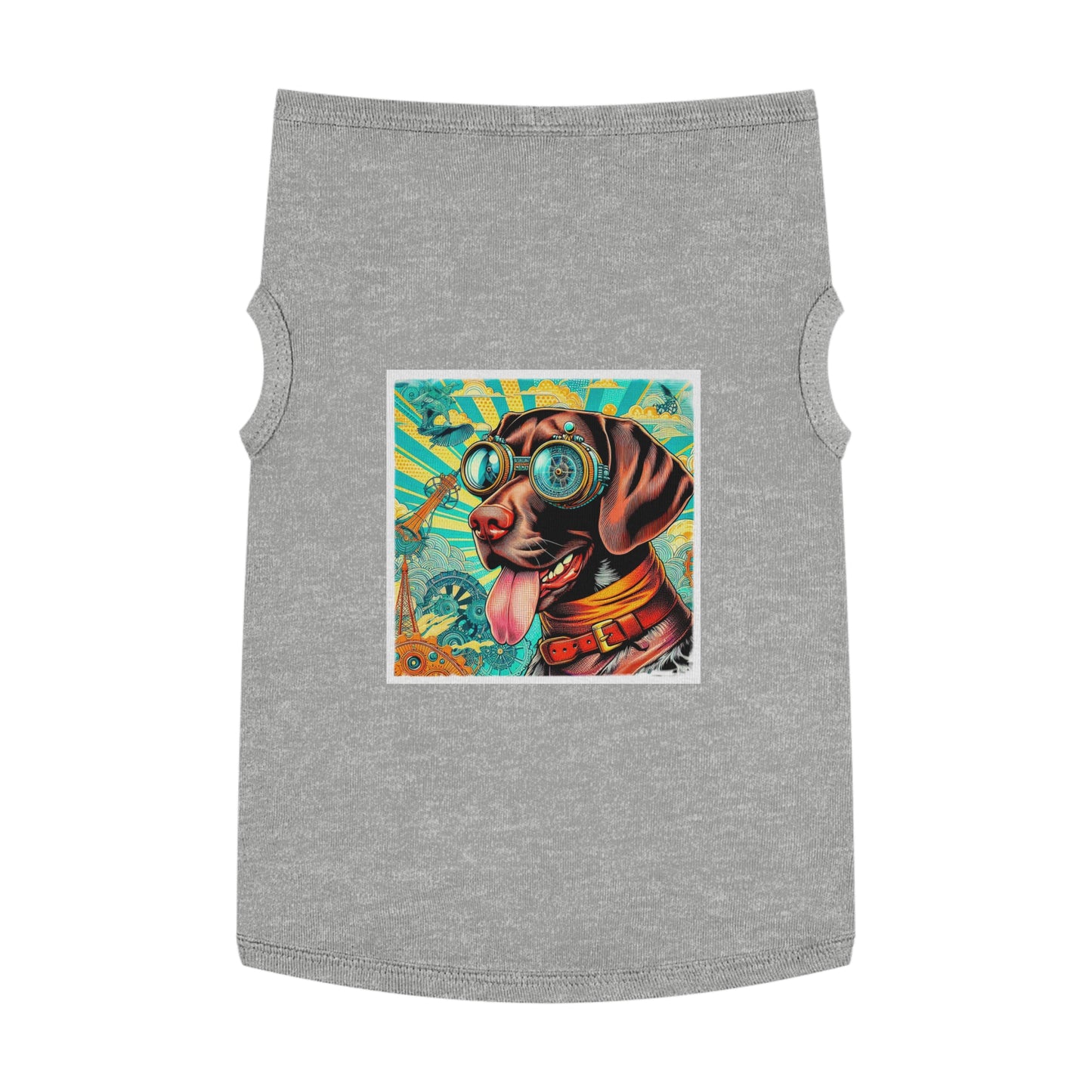 German Shorthaired Pointer blue and yellow striped steampunk Pets Printify XL Heather