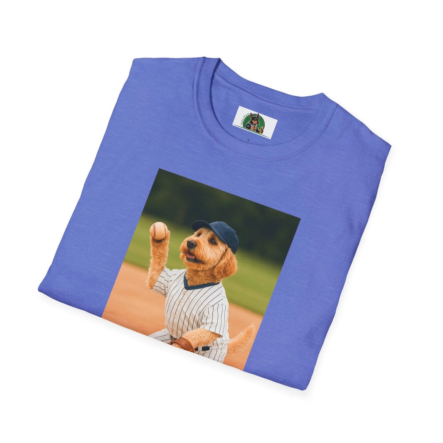 Sports Golden doodle Playing Baseball T-Shirt by Printify
