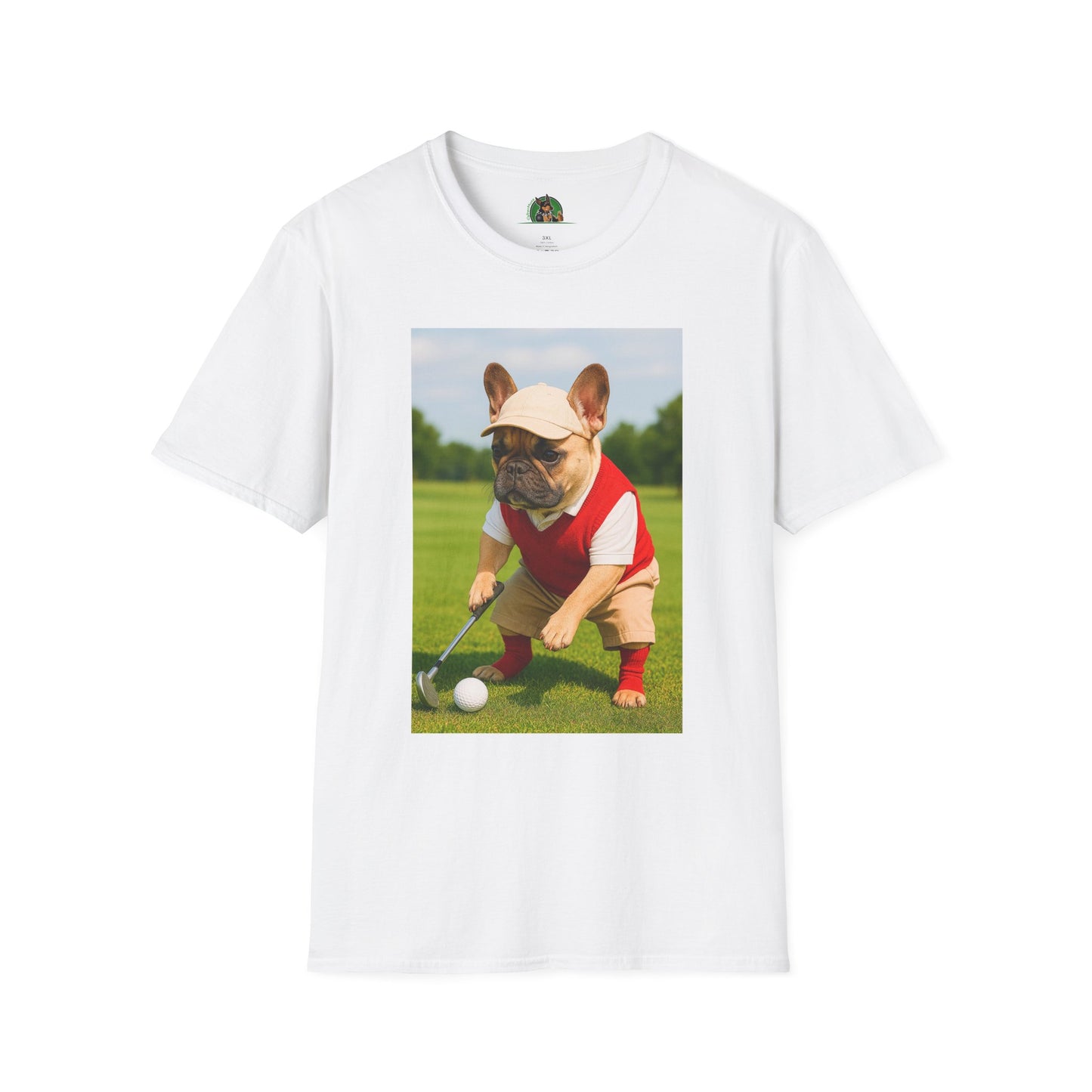 Sports Golf French Bulldog T-Shirt T-Shirt Printify White XS