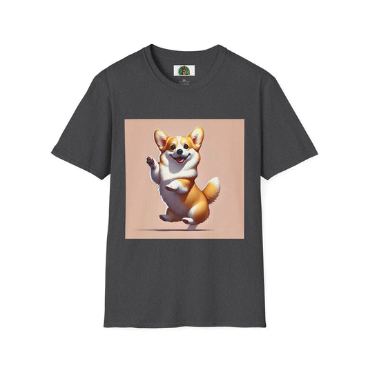 Dancing Pembroke Welsh Corgi T-Shirt T-Shirt Printify XS Dark Heather