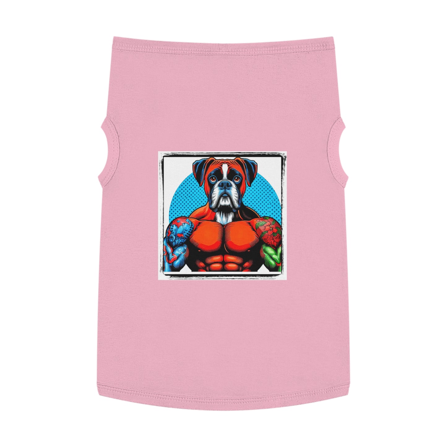 Pet Tank Top Boxer Muscle Dog Pop Art Pets Printify XL Pink 