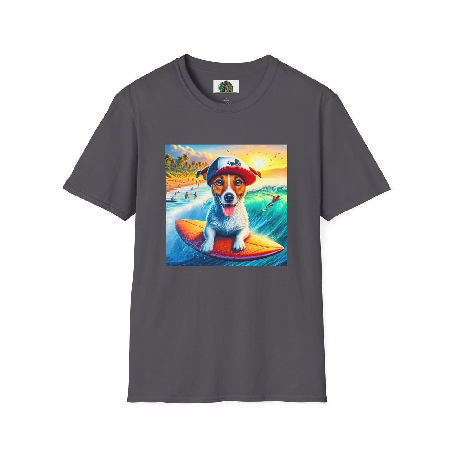 Jack Russell Boogie Boarding T-Shirt Printify S Charcoal