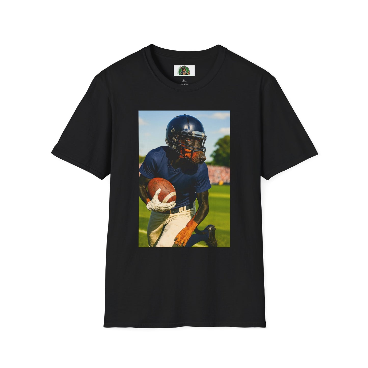 Football Doberman Sports T-Shirt T-Shirt Printify Black XS