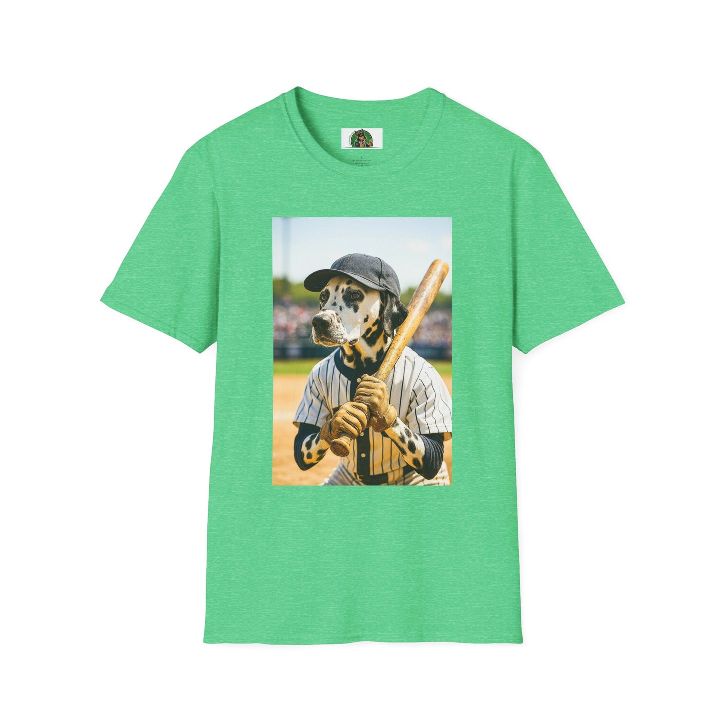 Baseball Dalmatian Sports Unisex T-Shirt T-Shirt Printify Heather Irish Green S