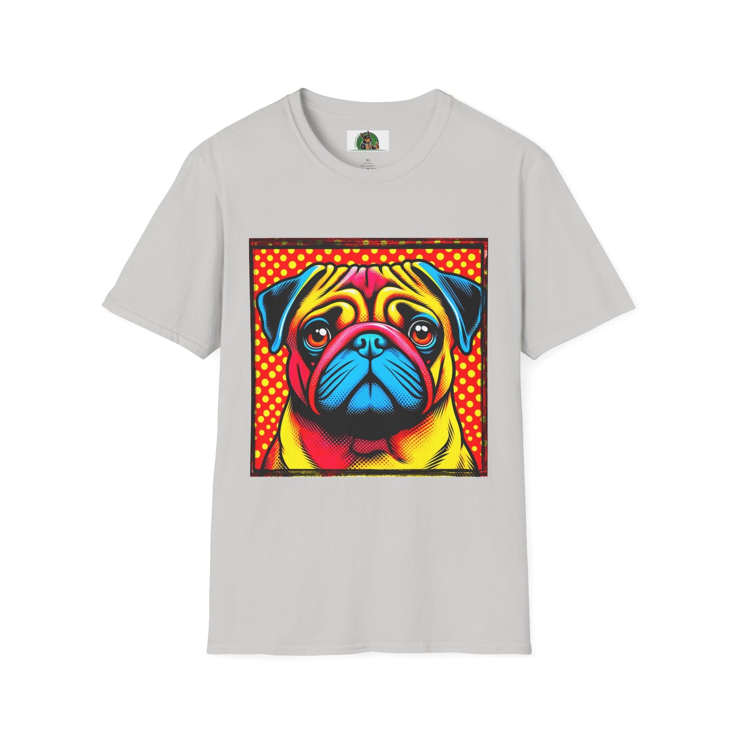 Pugs Pop Art T-Shirt T-Shirt Printify S Ice Grey
