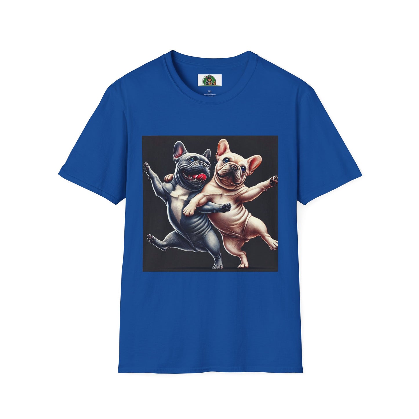 French Bulldogs Dancing Unisex T-Shirt T-Shirt Printify XS Royal