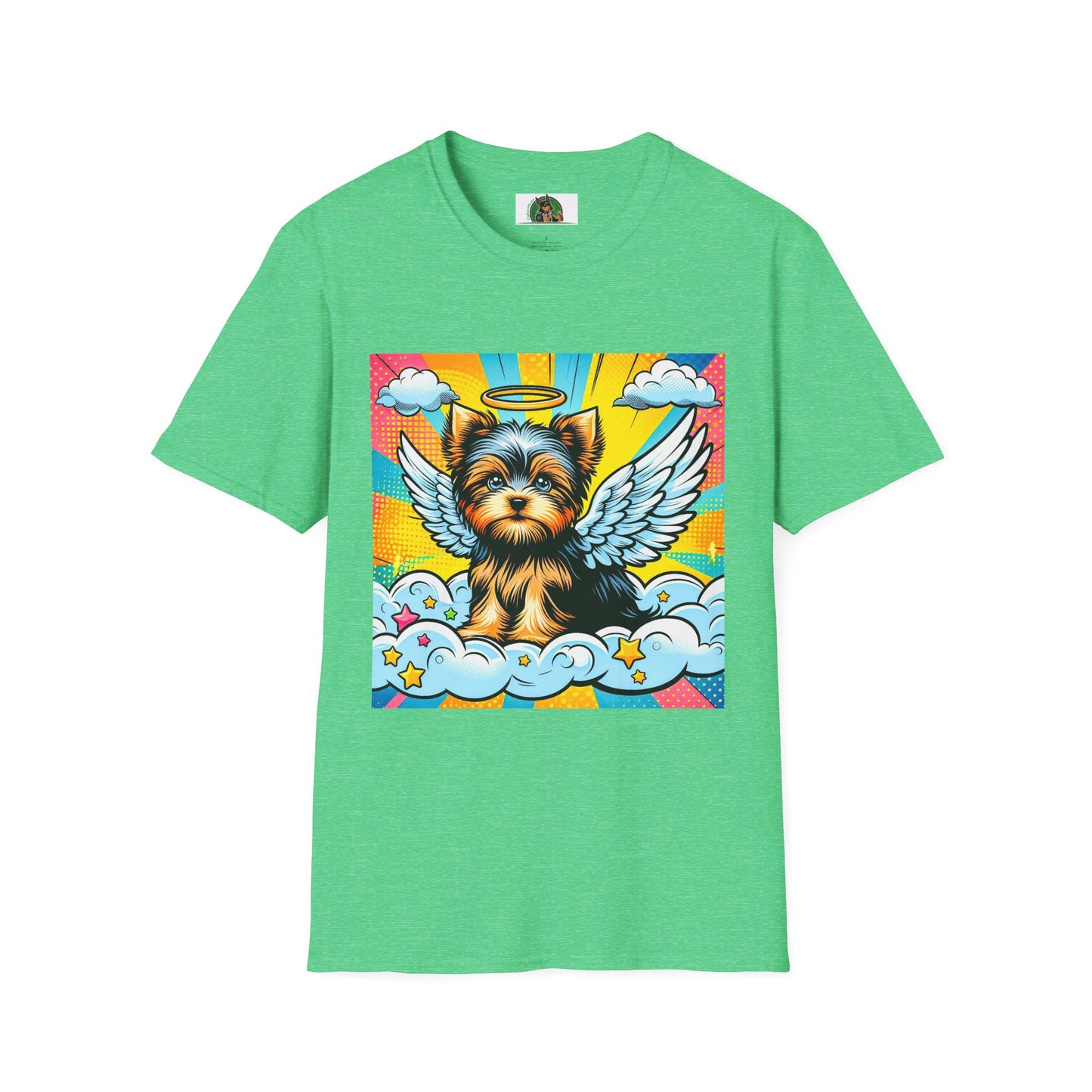 Yorkie T-Shirt Printify S Heather Irish Green 