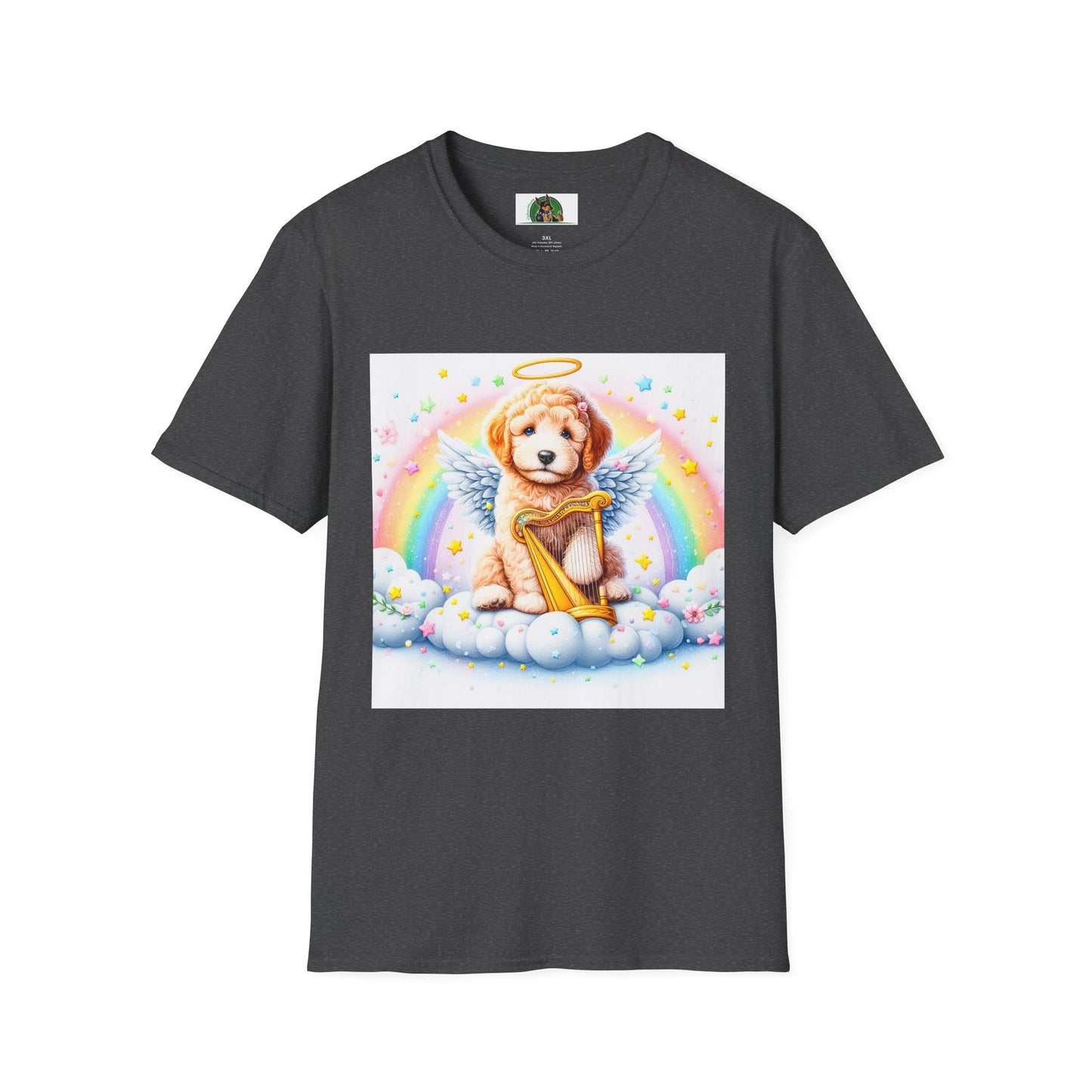Golden Doodle colorful Angel shirt T-Shirt Printify XS Dark Heather