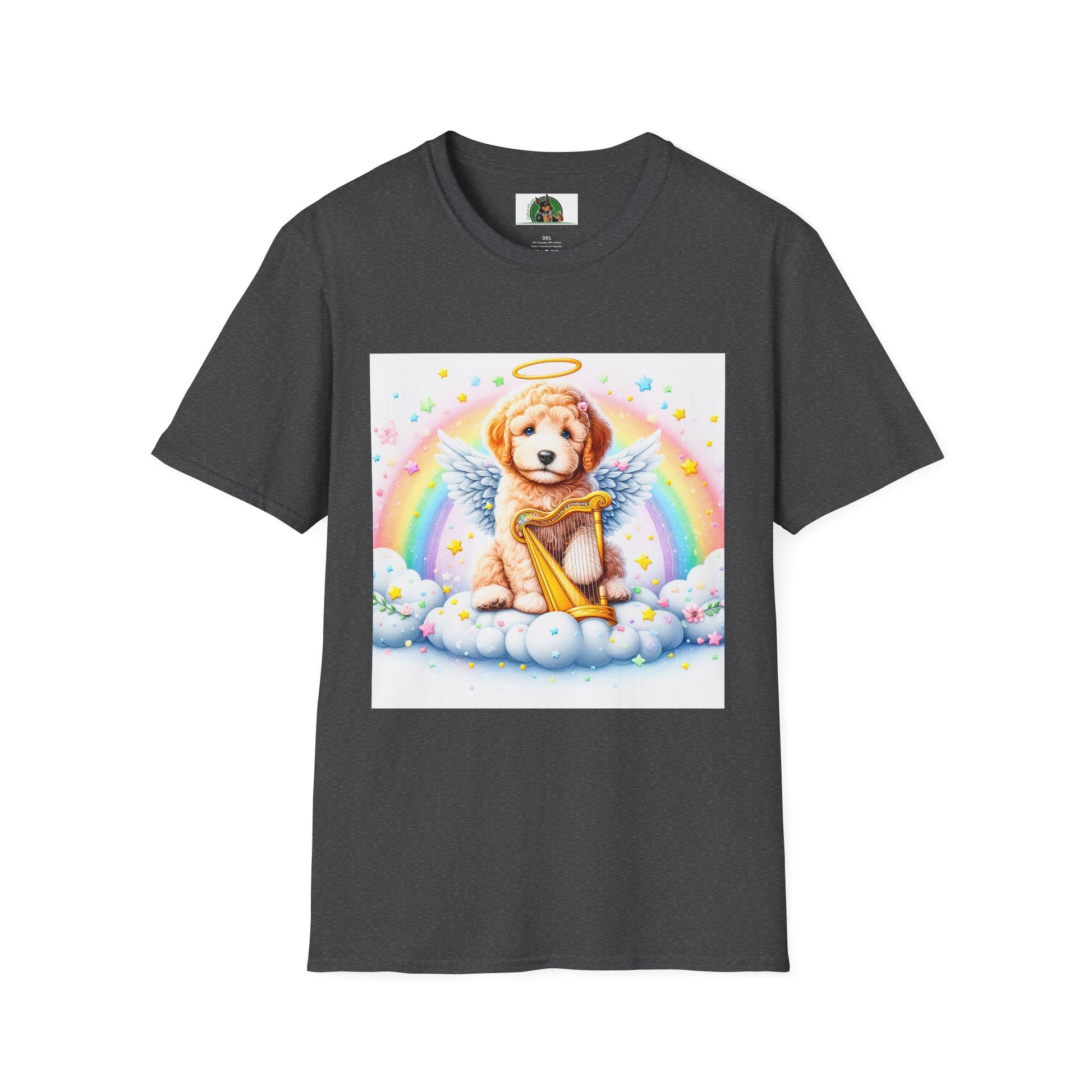 Golden Doodle colorful Angel shirt T-Shirt Printify XS Dark Heather