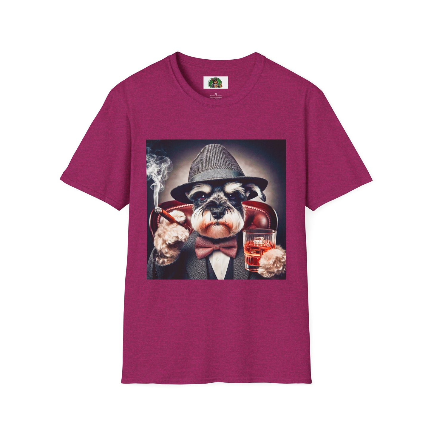 Schnauzer T-Shirt with Miniature Schnauzer Design T-Shirt Printify S Antique Heliconia 