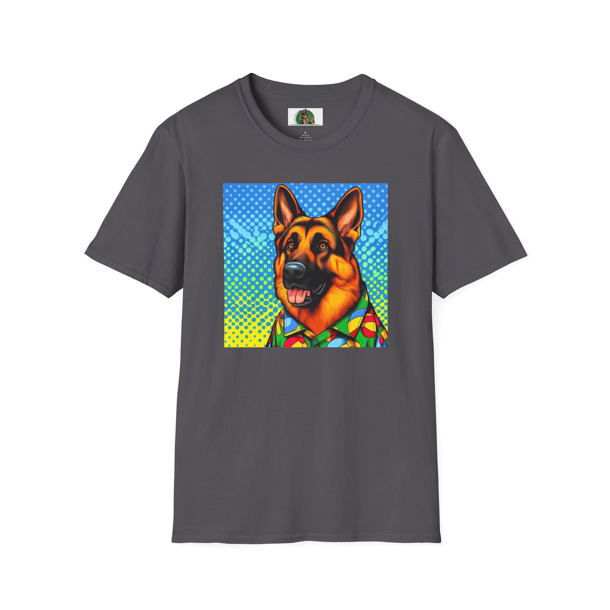 German Shepherd. Colorful cutie shirt T-Shirt Printify Charcoal S