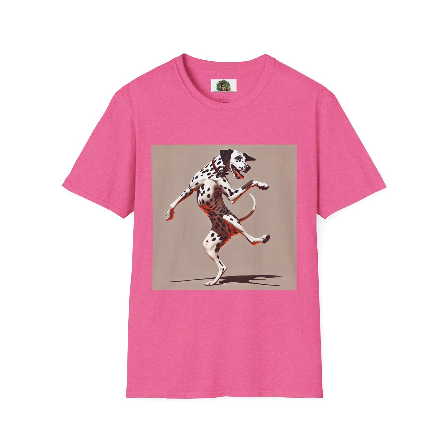 Dancing Dalmation Dog T-Shirt T-Shirt Printify S Heather Heliconia