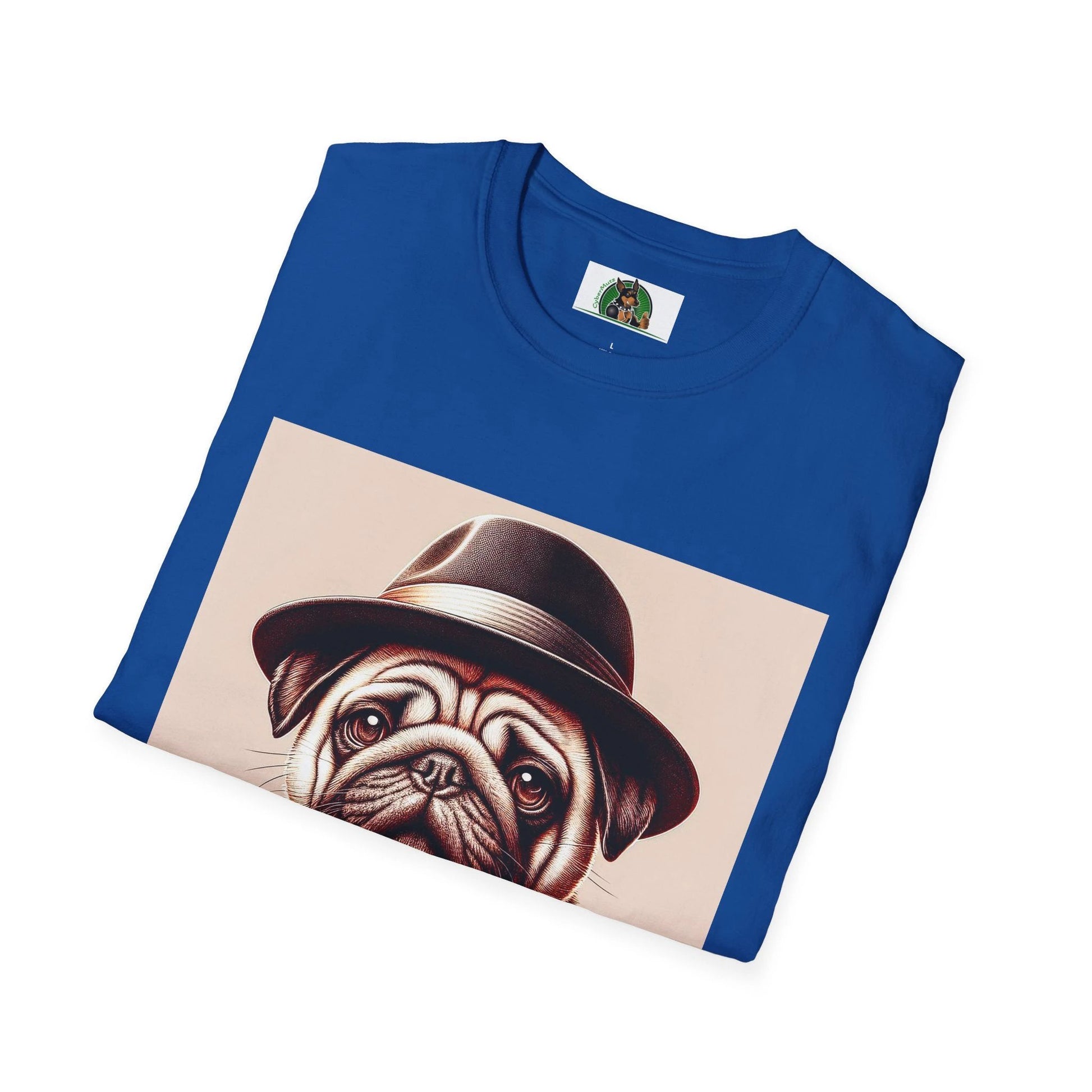 Pug Fedora T-Shirt T-Shirt Printify