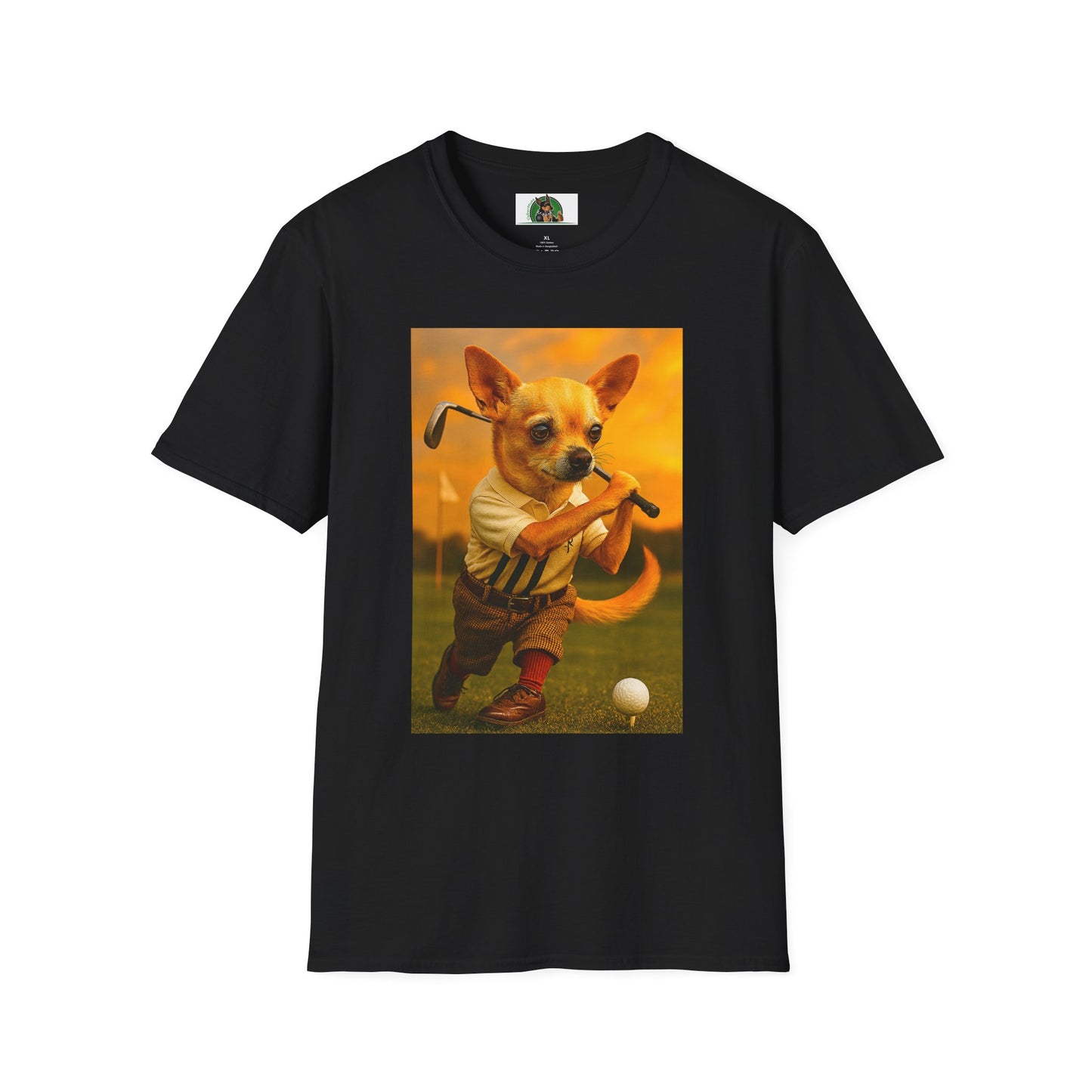 Chihuahua Golf T-Shirt Sports T-Shirt Printify Black XS