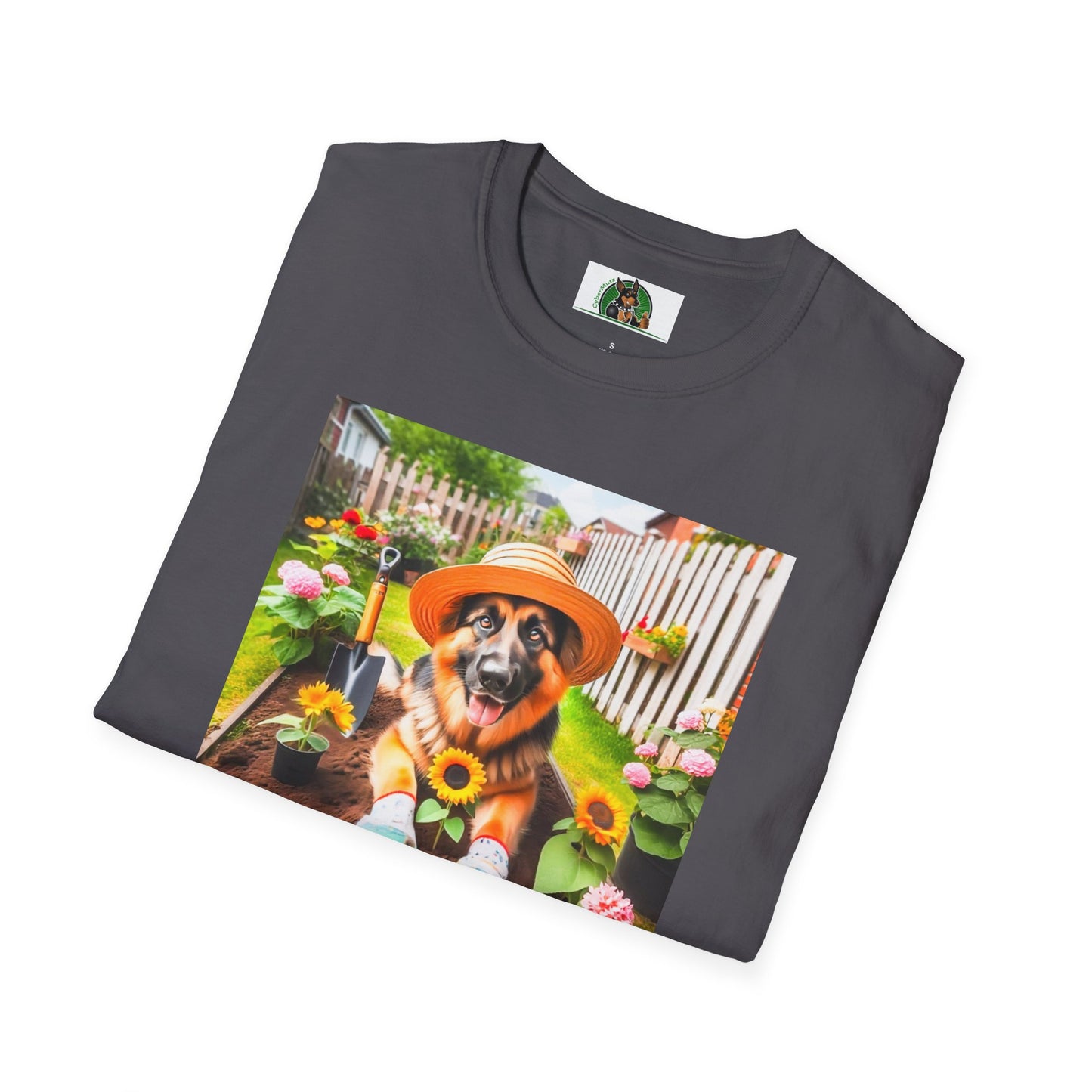 German Shepherd gardening shirt T-Shirt Printify