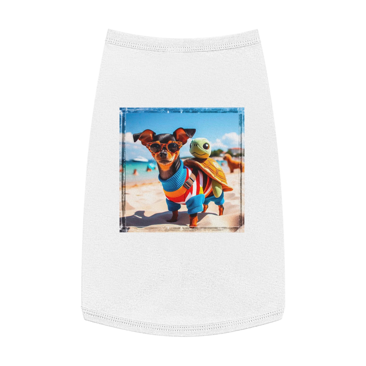 Dog Tank Top - Min Pin Tank Tops Pets Printify L White 