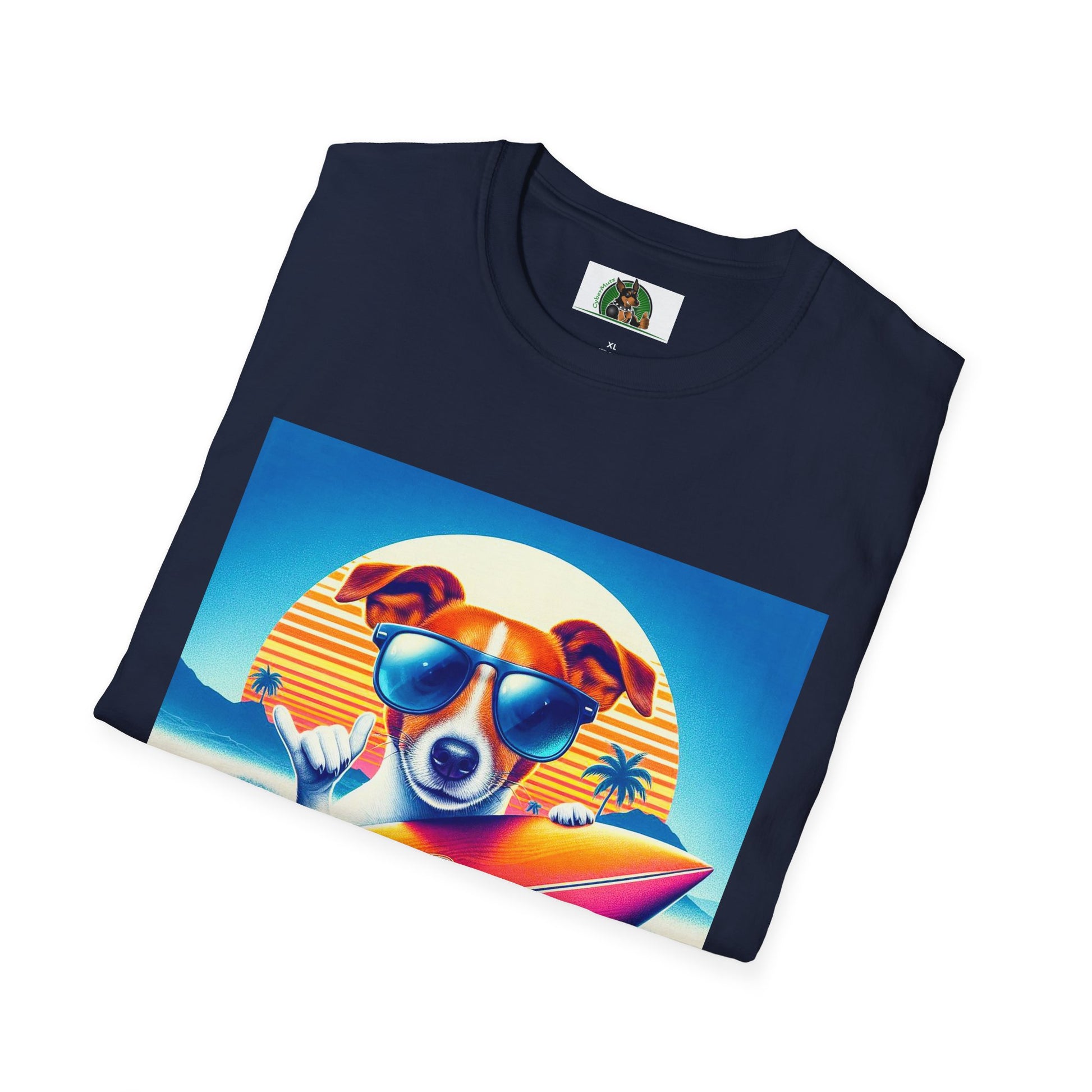 Jack Russell Surfer Dog T-Shirt Printify