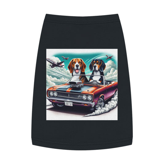 Pet Tank Top Wacky Beagle Dogs In Sports Car Pets Printify   