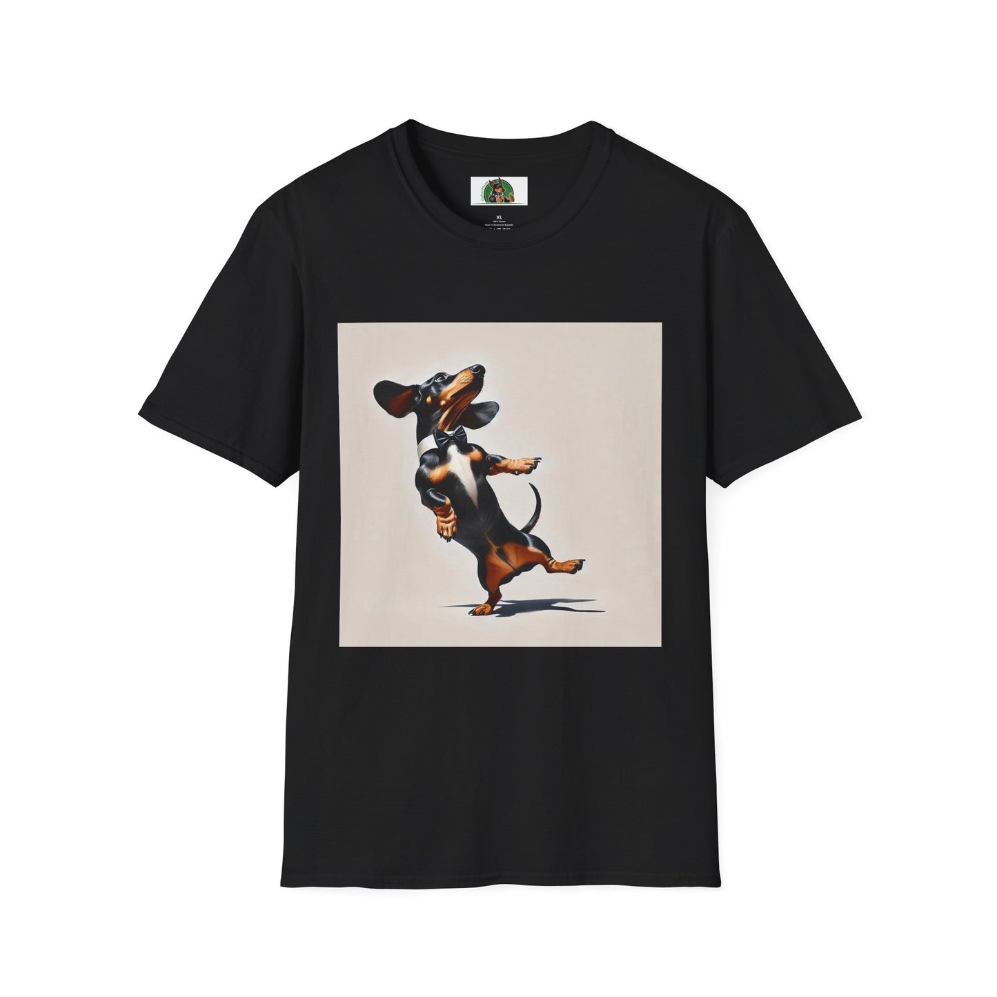 Dachshund Dancing Dog T-Shirt - Fun and Playful Unisex Tee T-Shirt Printify XS Black