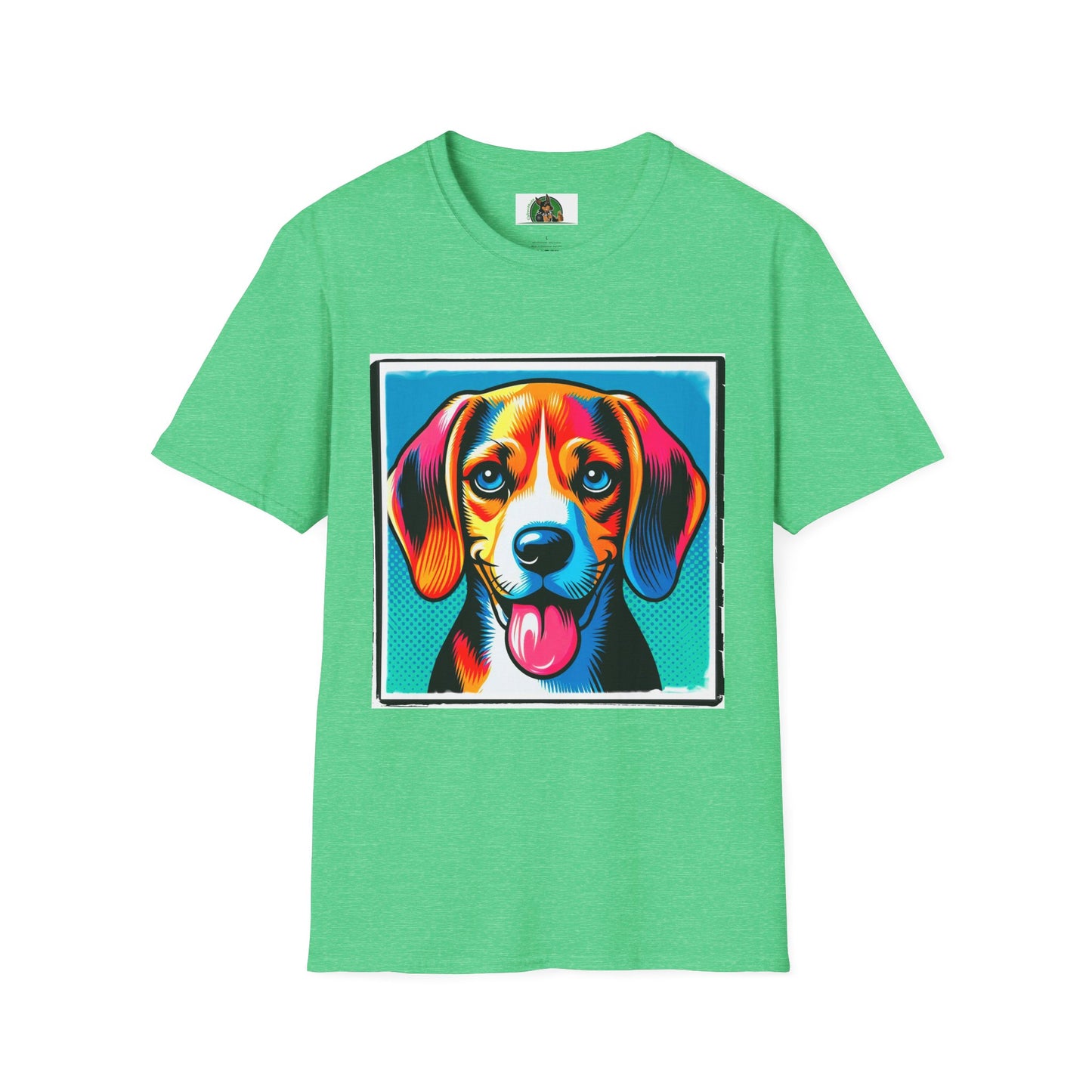 Beagle Pop Art Pic T-Shirt Printify S Heather Irish Green 