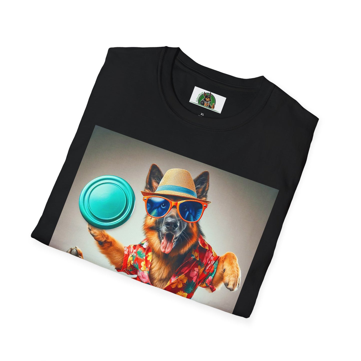 German Shepherd frisbee flying shirt