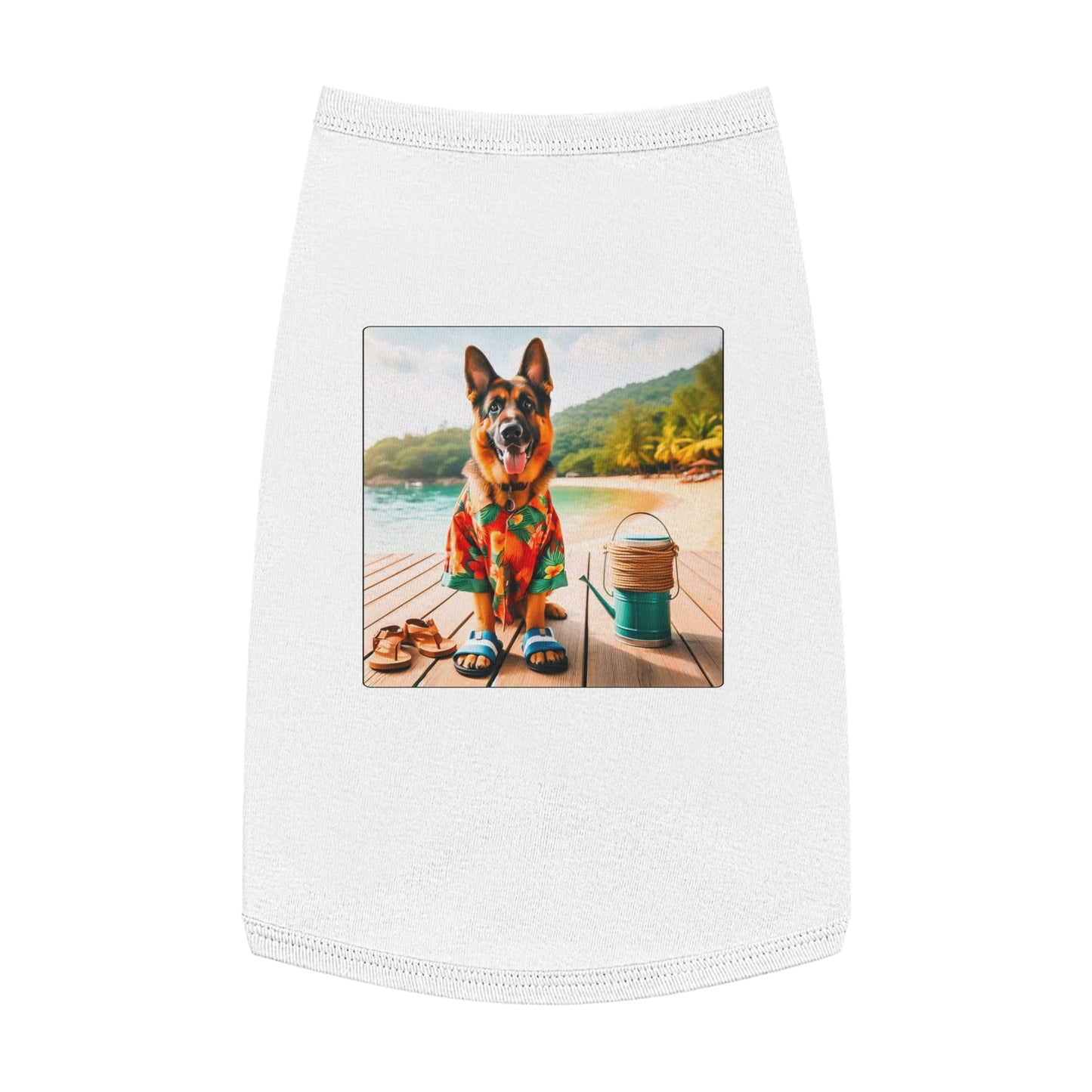 Pet Tank Top German Shepherd Pets Printify L White 