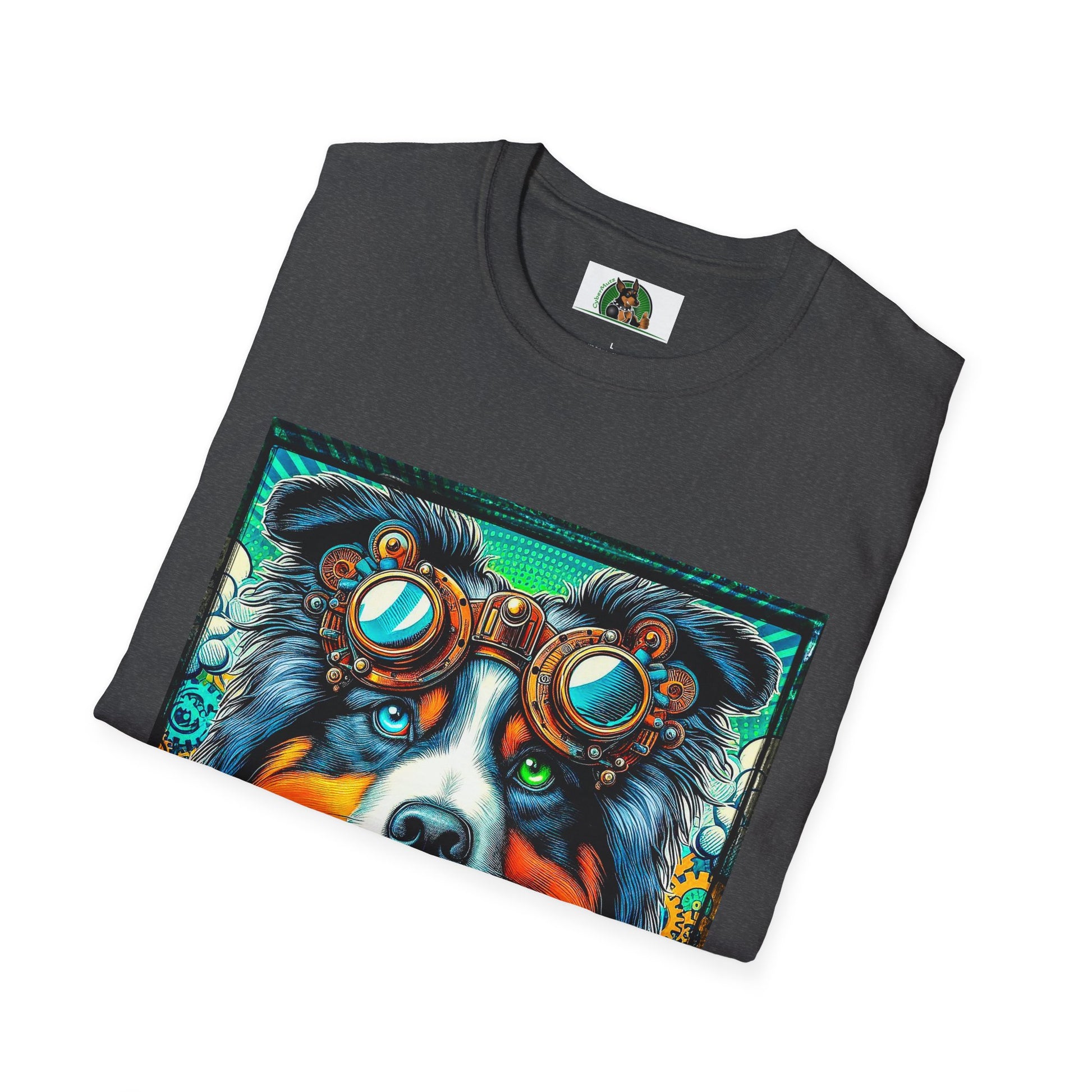 Australian Shepherd Bright Steampunk Dog T-Shirt Printify