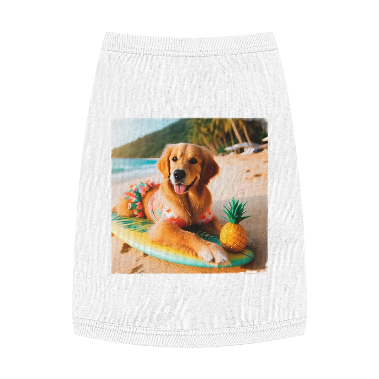 Golden Retriever pet tank top Pets Printify M White 