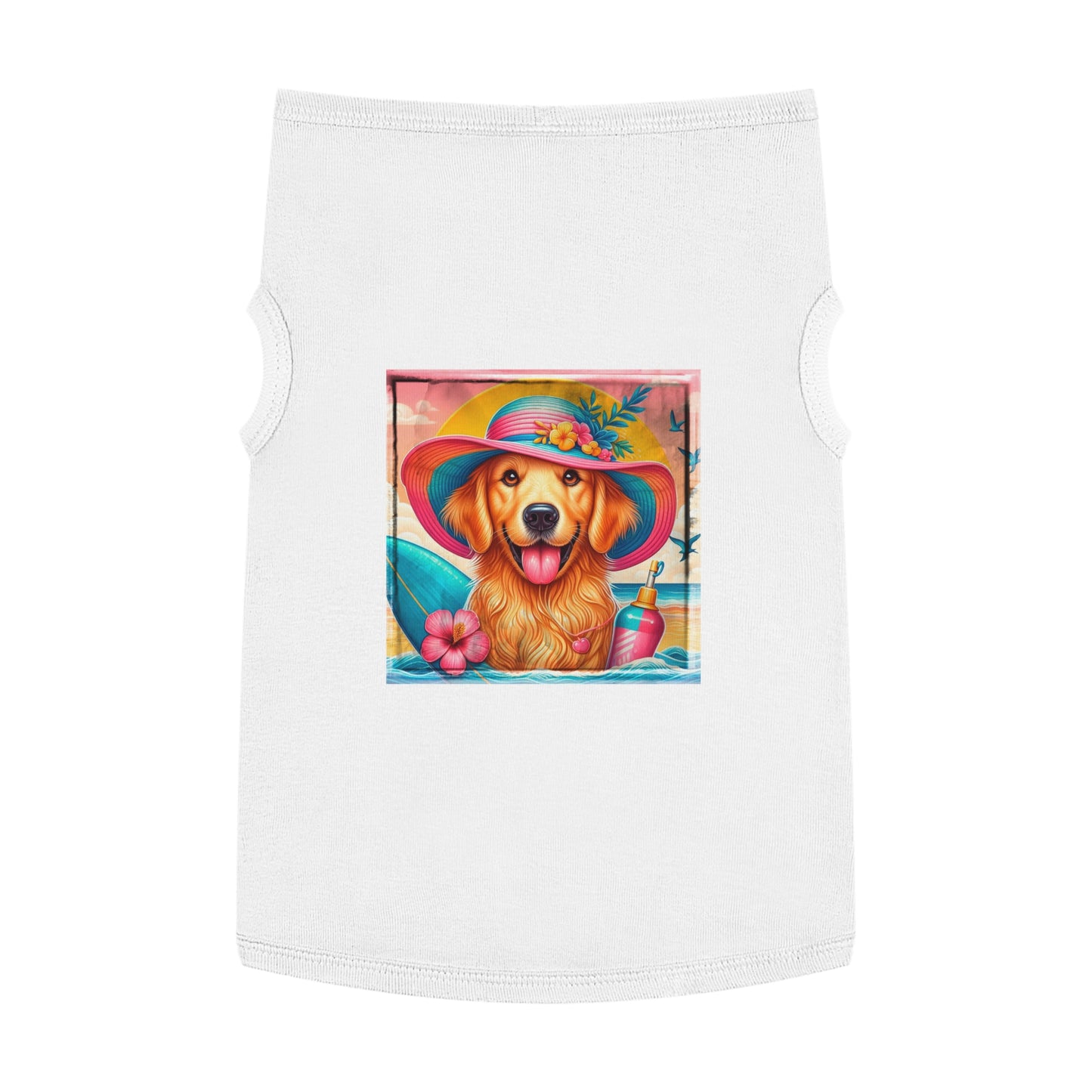 Golden Retriever pet tank top Pets Printify XL White 