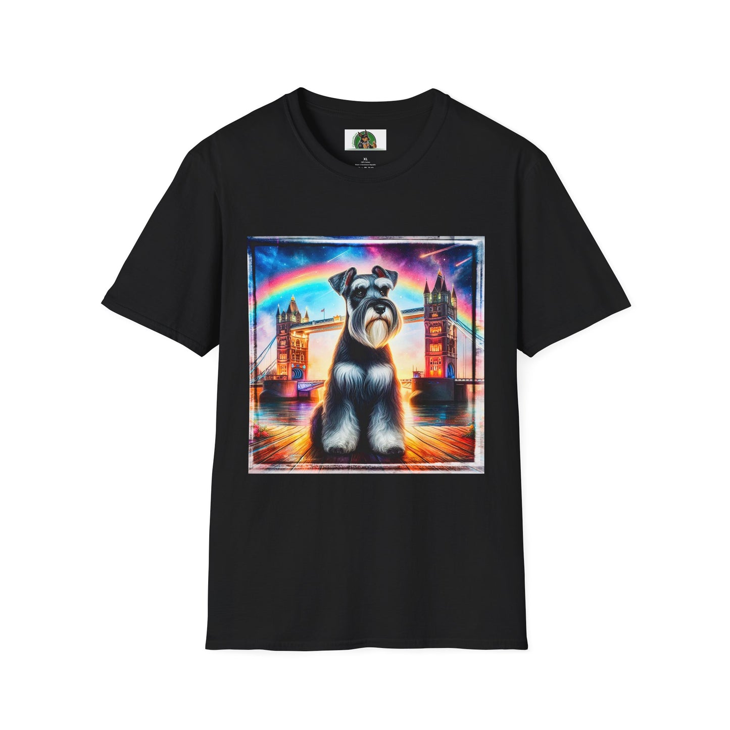 Schnauzer T-Shirt with Miniature Schnauzer Design T-Shirt Printify XS Black 