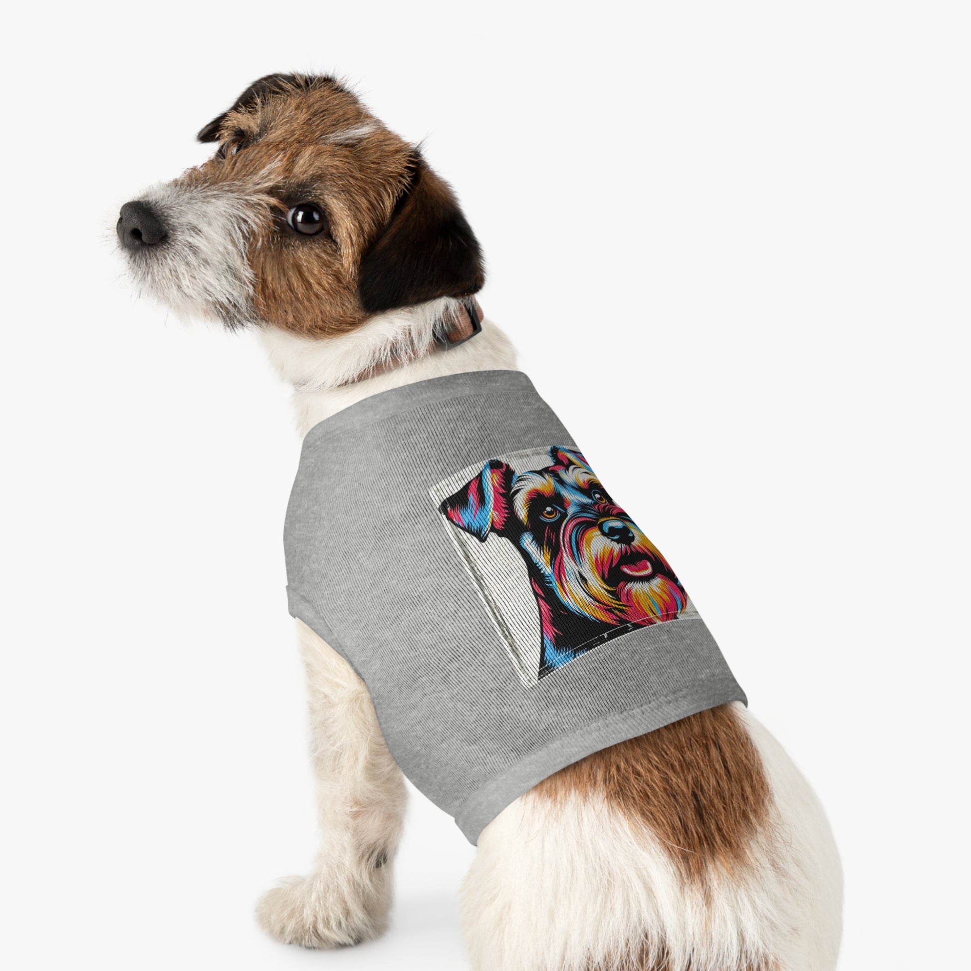 Miniature Schnauzer colorful puppy shirt Pets Printify
