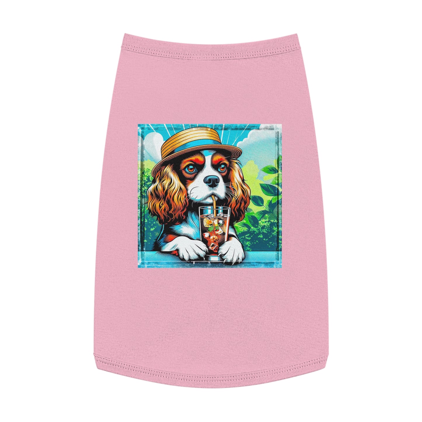 Pet Tank Top Cavalier King Charles Spaniel Tea Sipping T Shirt Pets Printify L Pink