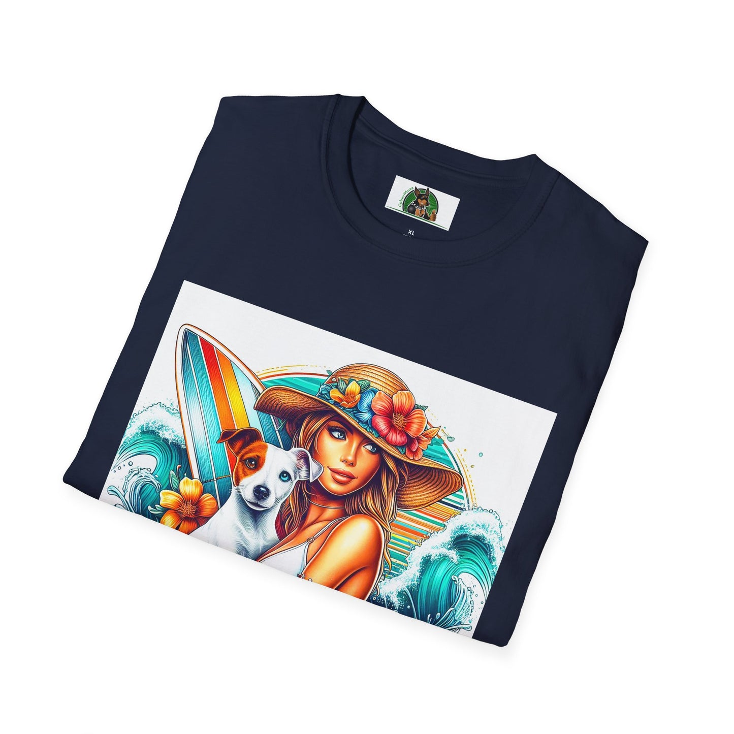 Jack Russell W/Beach Girl T-Shirt Printify