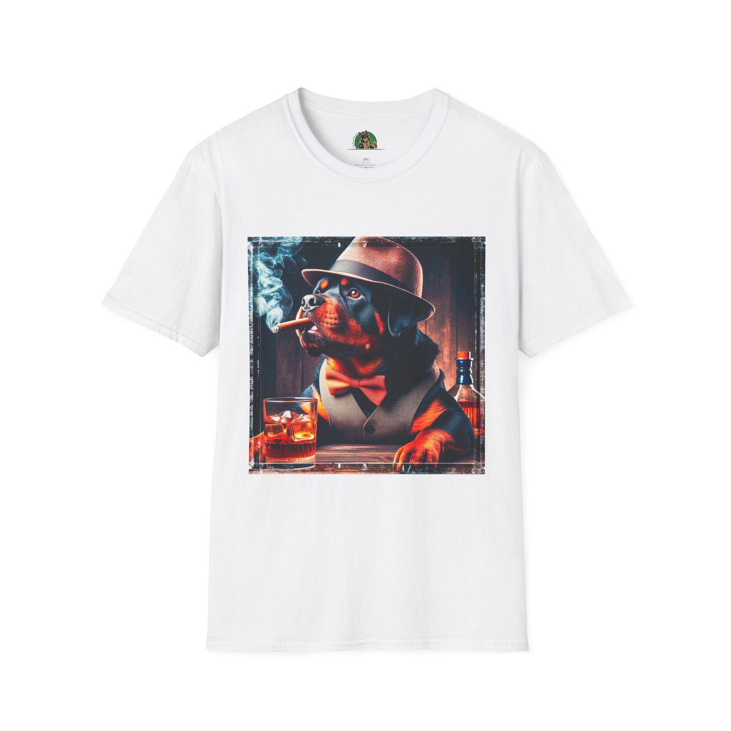 Rottweiler smoking a cigar shirt T-Shirt Printify XS White